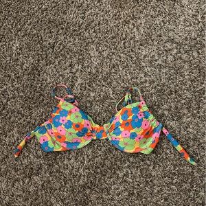 Rainbow flower bikini top